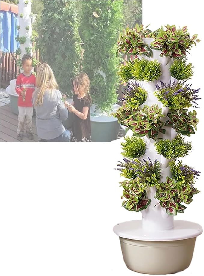 Tower Garden Hydroponics Growing SystemHydroponics Growing Tower20-36-Plant Sites Vertical Garden Planter with Hydrating Pump Adapter TimerPlanting Cotton7th Floor