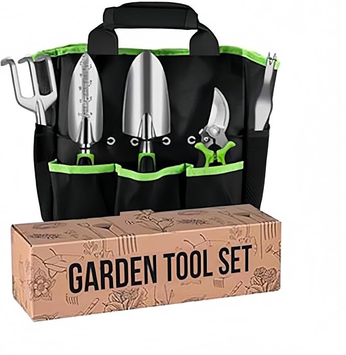 7Pcs Garden Manual Tool Set Yard Gardening Kit with Weeder Trowel Pruner Gloves &amp Storage Bag Gardening Gift for Women&ampMen