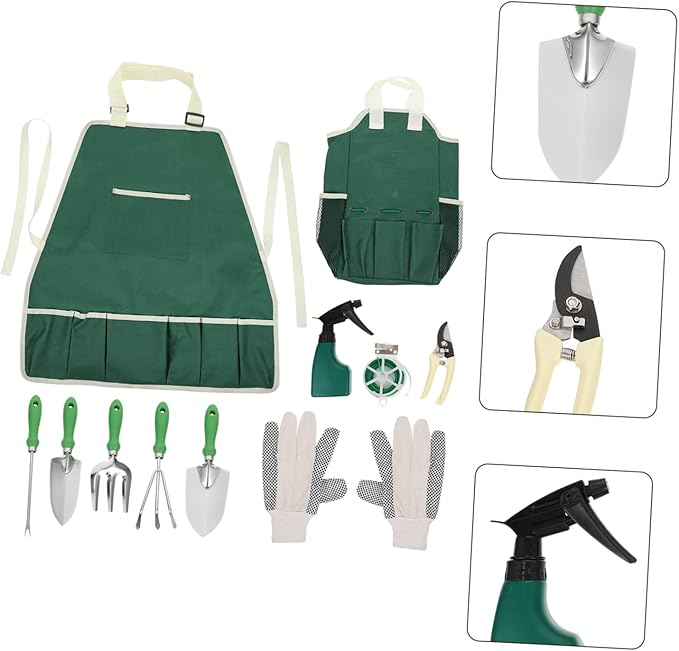 Toyvian 11pcs Garden Tool Set Handle Weeding Shovel and Planting Kit for Home Gardening Easy to Carry and Gardening Tools