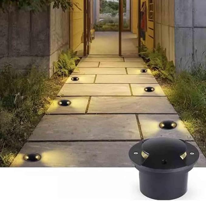 Underground Light LED Beam Spotlight In Ground Lights Sides Illuminated Outdoor Underground Light IP65 Waterproof Buried Lights for Trees Walkway Landscape Lighting(Green3W-24V)