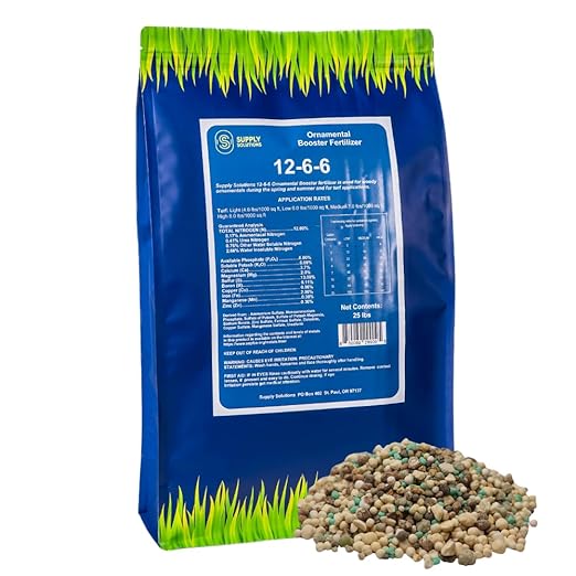 Supply Solutions 12-6-6 Ornamental Booster Fertilizer - Plant Food Topdress on Foliage Nurseries and Landscapes - Controlled Release NPK Plant Fertilizer with Macro and Micro Nutrients (25lbs)