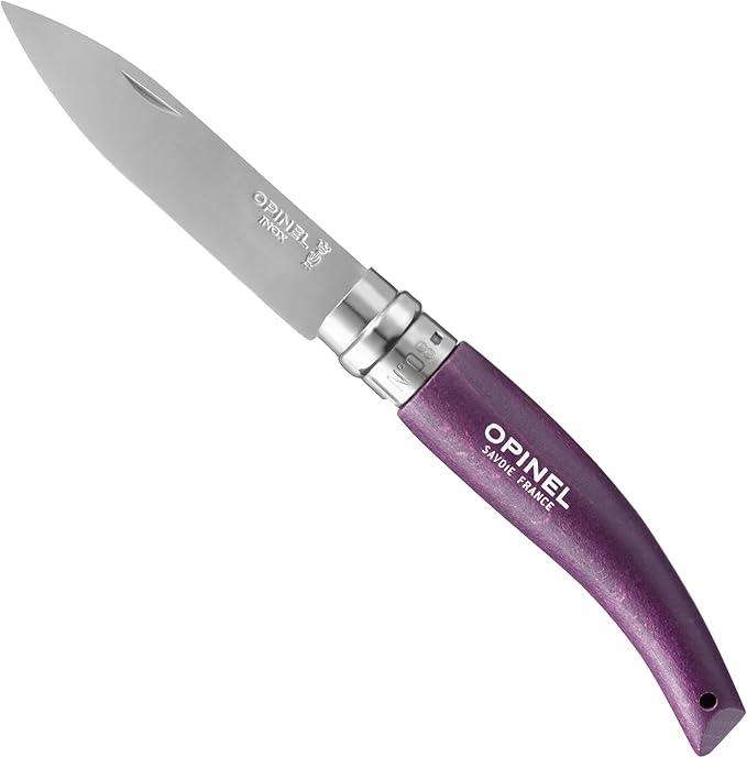 Opinel 3 Piece Gardening Tool Set - No. 12 Folding Saw No. 8 Pruning Knife No. 8 Garden Knife - Vibrant Painted Handles Stainless Steel and Carbon Steel Blades - Made in France