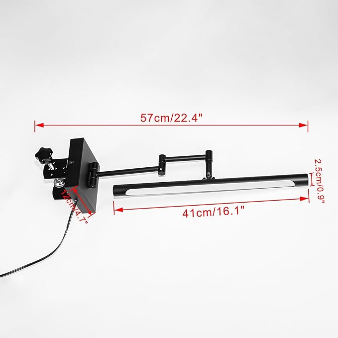 Black Clip Mount Full Spectrum LED Lamp 15 Ft Plug in Timer Cord Adjustable Left Right Front &amp Back Simple Design for Plants Shelf Home