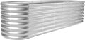 Land Guard 8×2×2ft Galvanized Raised Garden Bed Kit Raised Garden Boxes Outdoor Oval Metal Raised Garden Beds for Vegetables Silver