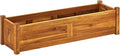 Garden Raised Bed Acacia Wood 39.4x11.8x9.8-Durable and Stylish Planter for Plants Vegetables Herbs and Flowers-Easy Assembly-Rustic Brown Finish