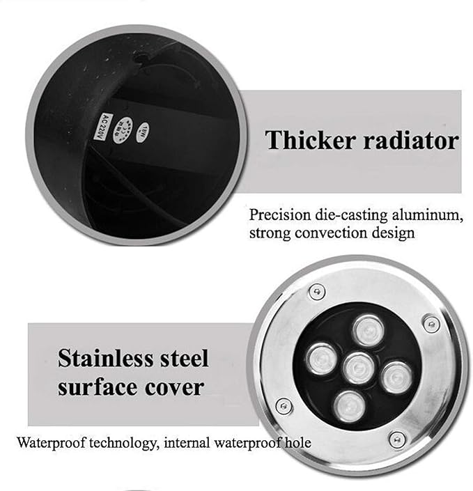Ground Landscape Lights - LED Outdoor Spotlight Floodlight - IP67 Waterproof Recessed Lamp Lighting for Garden Yard Construction CE ROHS FCC Certificate(Warm White48w(12v))