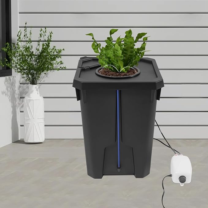 Hydroponics Growing Bucket7.13 Gallon Deep Water Culture with Air PumpRecirculating Drip Garden System with Top Drip Kit