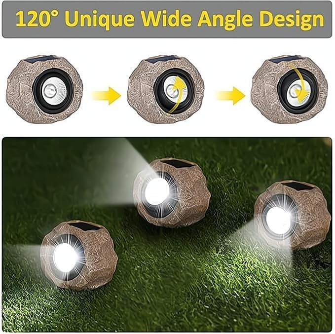 1/2/4 Pack Solar Rock Lights Outdoor Waterproof LED Landscape Decor - Bright Stone Garden Spotlights for Pathway Yard Pond - Durable &amp Auto On/Off (1)