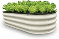 GrowHaus 4x2x1FT Galvanized Raised Garden Bed Planter Boxes Outdoor Metal Garden Beds for Planting Vegetables Flowers Herbs White
