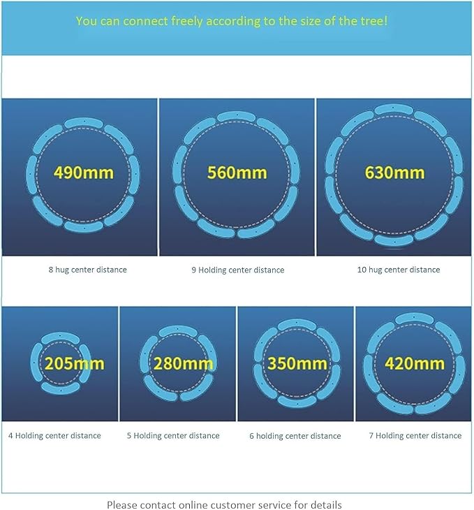 Waterproof Outdoor Garden Colourful Tree Lights Ring Tree Hugger Lights Spotlights Garden Yard Landscape Lights(Blue10pcs(12w 24v))
