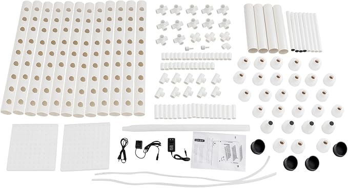 Hydroponic Growing System 108 Plant Sites 3 Tier Soilless Cultivation Rack with Automatic Timer for Indoor and Outdoor Cultivation of Leafy Vegetables