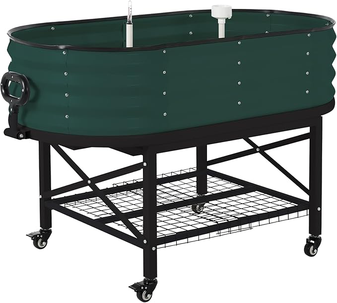 Galvanized Raised Garden Bed Kit with Cover Large Corrosion-Resistant Planter Raised Beds for Vegetables and Flowers Sturdy Outdoor Metal Garden Raised Beds with Reinforced Structure Easy Assembly