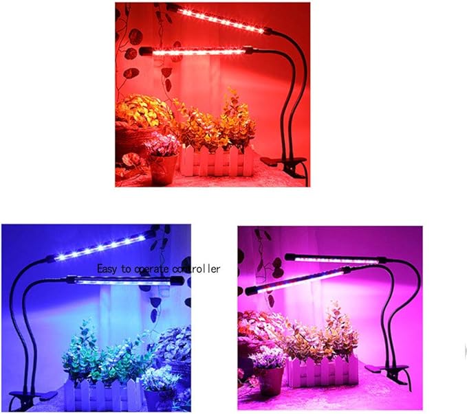 Double Head White Clip led New Double Tube Plant Growth lamp Full Spectrum Fill Light Table lamp