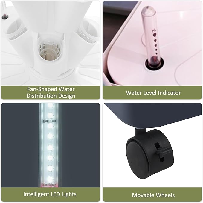Hydroponic Growing System 40-Hole Smart Hydroponic Tower w/LED Grow Lights Indoor Hydroponic Garden Herb Grow Kit for Short TomatoPepperCucumber Can Plant 40 Seeds White