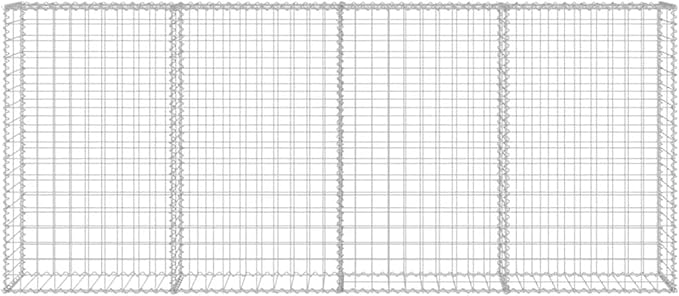 Gabion Basket Galvanized Steel Fence Raised Garden Bed Planter 78.7x7.87x33.5 Inches for Patio Yard and Commercial Landscape Design