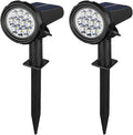 10led WhiteSolar Color Changing Spot Lights Outdoor Waterproof 2 Pack Multicolor Landscape Spotlights 180° Solar Powered Lights Height Adjustable for Courtyards Balconies Gardens