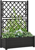 Garden Planter with TrellisPP Planter with Trellis Planter Box with Trellis Raised Garden Bed Outdoor for Plants Hanging Flower Baskets 39.4x16.9x55.9 Anthracite