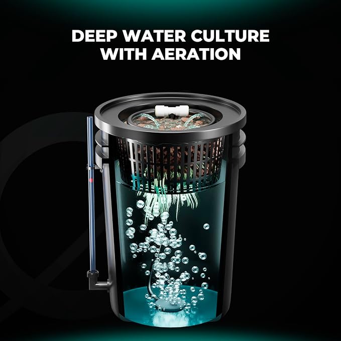 MARS HYDRO DWC Hydroponics Grow System Kit with Recirculating Top Drip 11W Air Pump Air Stone Hose &amp 4 Buckets 5 Gallon Deep Water Culture Indoor Hydroponic System
