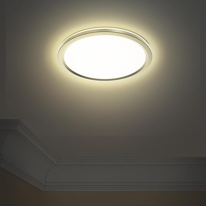 Feit Electric 11 Round LED Flat Panel Light Adjustable White 5 Color Temperatures Night Light Mode Dimmable Slim Profile with Interchangeable Magnetic Frames FP11RT/5CCT/NL/WH