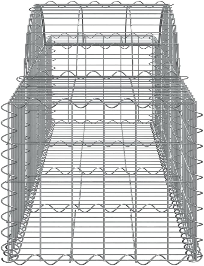 Gabion Baskets Silver Galvanized Iron - Durable Garden Walls &amp Landscape Retaining Wall Fencing - Cages for Stones Raised Bed Panel Set