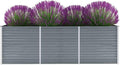 Raised Garden Bed Grey Galvanized Steel 94.5x31.5x30.3 in Sturdy Outdoor Planter Box for Vegetables Herbs Flowers