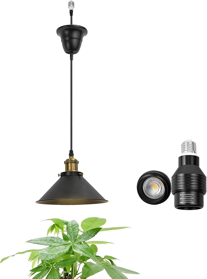 Ceiling Lights Conversion Pendant Light E26 Base Connections Adjusted Wire Length Full Spectrum 10W 4500K Natural Warm Light Plant Lighting for Indoor Growing