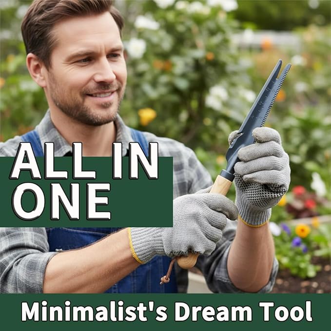 Gardenwind 14Pcs Gardening Tools for Men Gardening Hand Tools with Weeder Scale Sawtooth Cut Rope Waist BagHeavy Duty