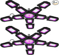 2Pcs 300W LED Grow Lamp 100-277V Seeds Planting Bulbs E26/E27 Greenhouse Hydroponic Fill Lights Adjustable Foldable Panel Seeds Vegs Fruits Flowers Potting Cactus Succulent UV/IR Cultivate Lighting