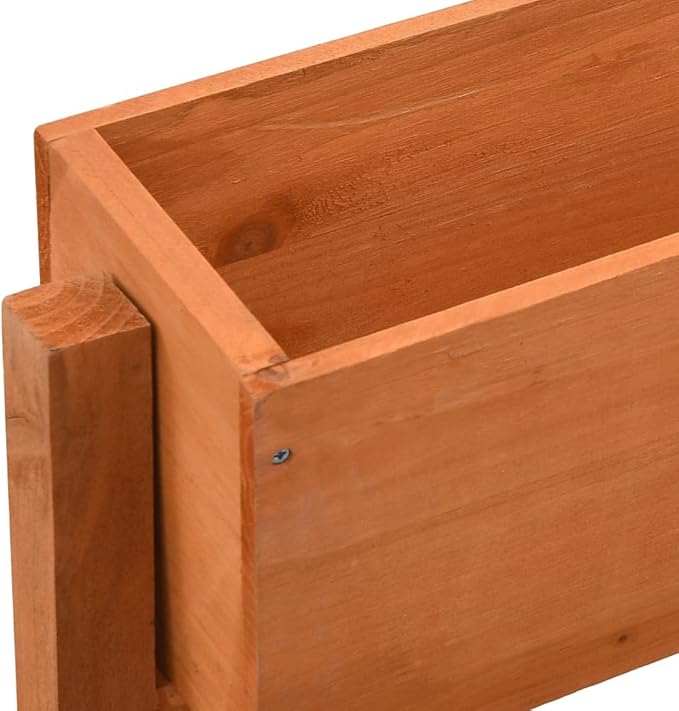 Decorative Garden Raised Bed Vegetable Planting pots Garden Folding Planter Orange 23.6x5.5x29.5 Solid Firwood for Growing Outdoor Plants Vegetables