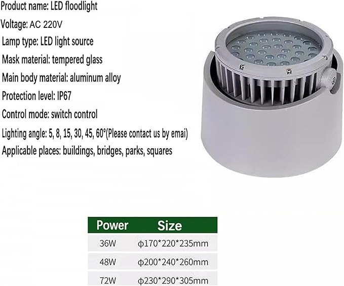LED Landscape Lights - Outdoor Spotlight AC 220V Adjustable Bracket Ground Light IP67 Waterproof Rotation Spotlight Garden Courtyard Lighting Decoration Floor Lamp Easy Installation