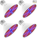 4Packs 20W Indoor Plant Light E27 Vege Seeds Cultivation Lamp AC85-265V Plants Filling Blub UV/IR Red Blue Greenhouse Tent Hydroponic Lamp 100V Fruits Flower Cactus Succulent Potting Cultivation