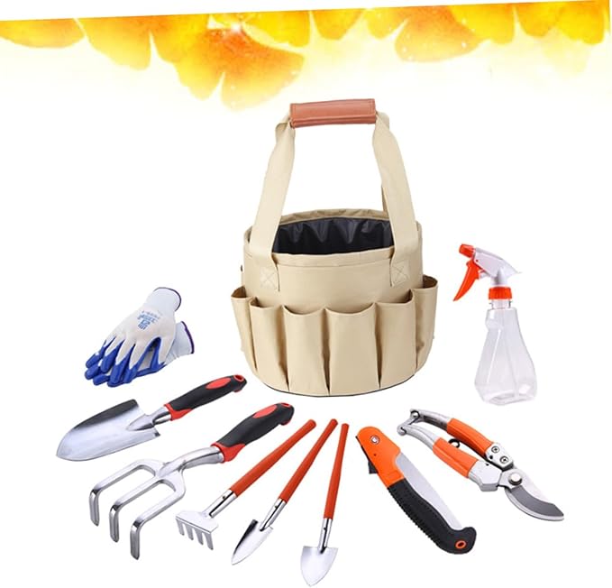 BESPORTBLE 10pcs Aluminium Alloy Garden Tool Set Portable Gardening Supplies for Planting Weeding and Cultivating Flowers and Vegetables