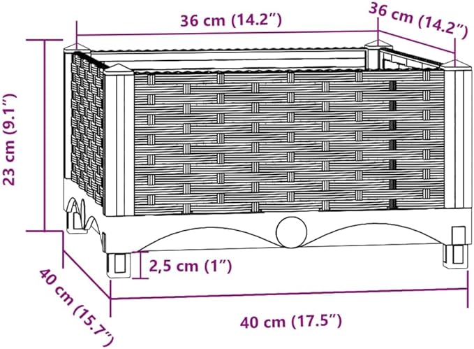 SKM Raised Bed 40x40x23 cm Polypropylene (Weight-6KG)-0397