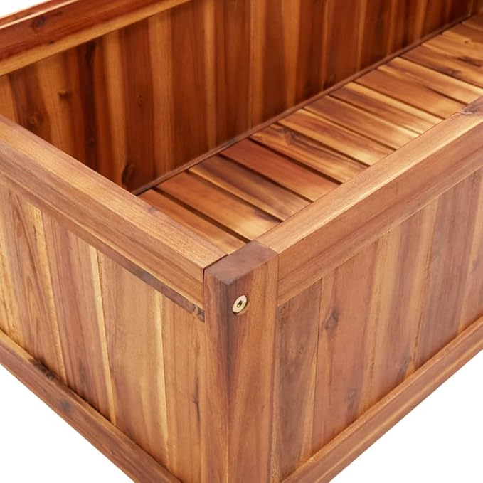 Garden Beds Outdoor Planter Above Ground Garden Bed Herb Garden Planter Raised Bed with Trellis 33.5x15x59.1 Solid Acacia Wood for in Balcony Patio or Yard