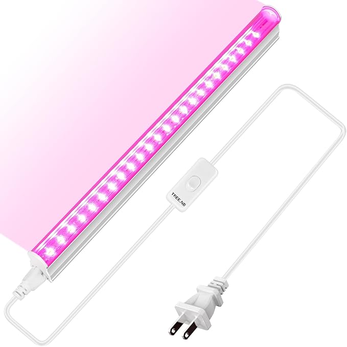 TREE.NB Plant Growing Lamps - 80W 80 LED Lamps with Full Spectrum/Red Blue Spectrum 3/9/12H Timer 10 Dimmable Level Adjustable Gooseneck 3 Switch Modes