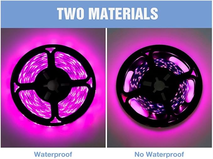 USB Plant Grow Strip 2835 SMD LED Grow Light - Full Waterproof Phyto Tape Lighting for Indoor Plants (0.5m 1m 2m 3m)(No Waterproof2m 120leds)