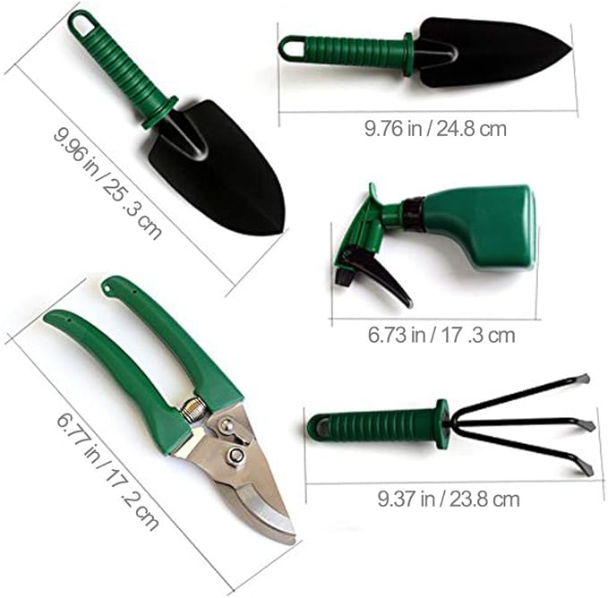 5 of Set Garden Tools SetGardening Tools Gardening Gifts Tool Set with Garden Trowel Pruners and MoreVegetable Herb Garden Hand Tools with Storage Box (Green)