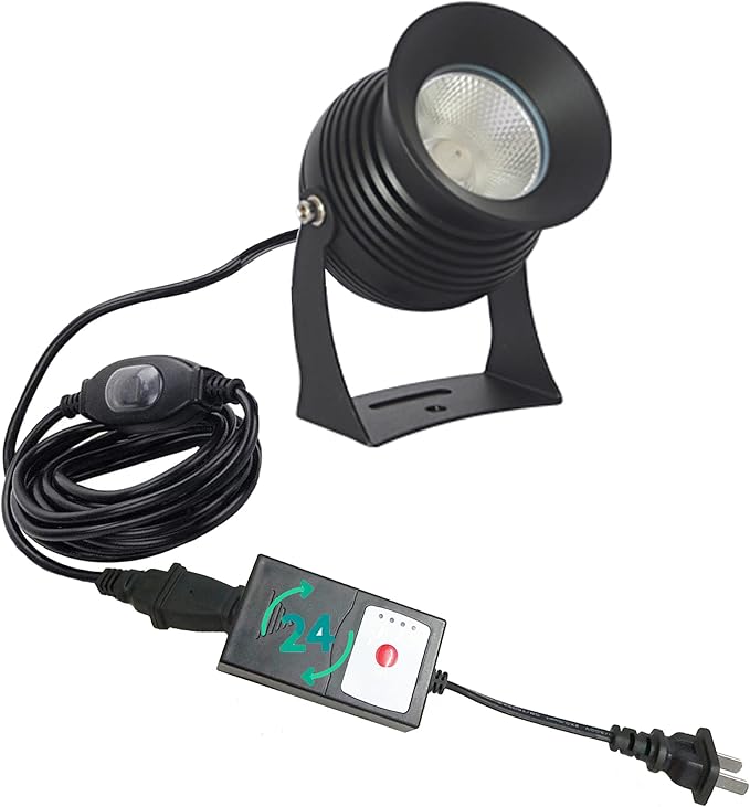 Outdoor LED Spotlight Timer Waterproof Bright Outdoor Flag Light Landscape Automatic Mini Lawn Lamp 7W Graden Lights Lawn Decorative Lamp with Plug Courtyard Front Yard Warm White WJTG0010