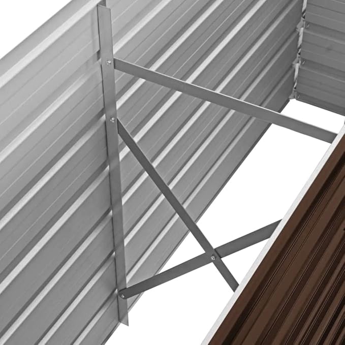 SKM Garden Raised Bed Brown 63x15.7x30.3 Galvanized Steel (10.06 KG/22.132 LBS)