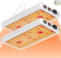 2Pack 800W LED Full-Spectrum Planting Grow Lighting Dimmable Veg/Bloom 2 Modes 100-277V Wide Voltage Sunlight-Mimicking Plants Lighting for Hydroponics Greenhouse Tents US Plug Detachable Hooks