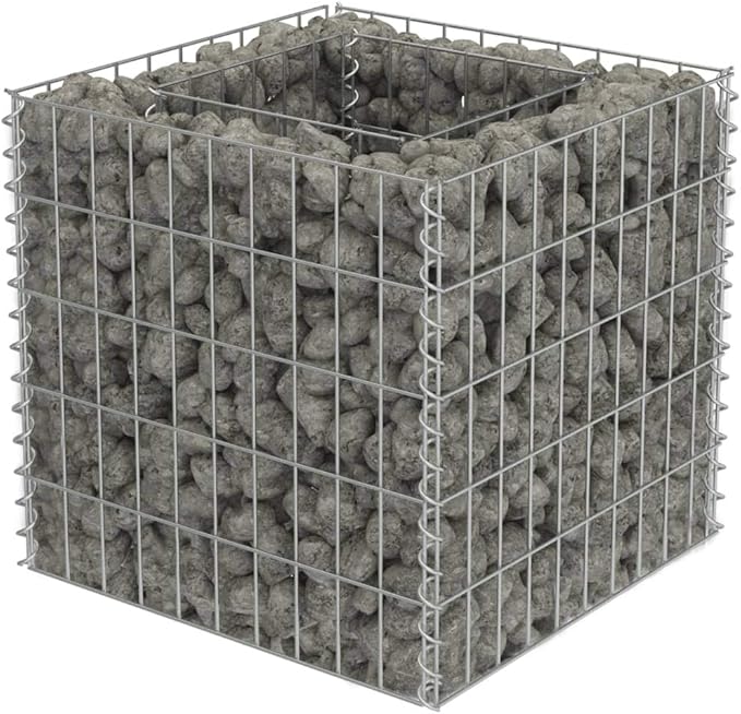 Gabion Raised Bed Galvanised Steel 50 x 50 x 50 cm Gabions Raised Bed Gabions Fence Accessories Gabions Gabion Grid