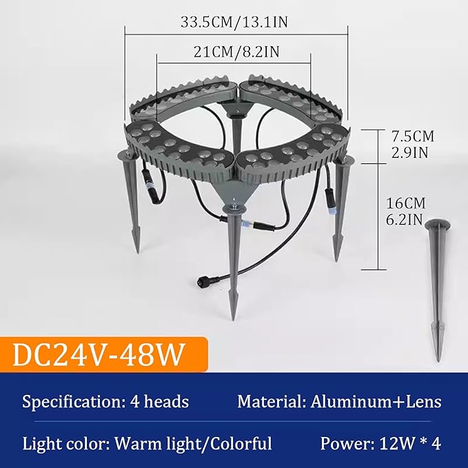 Palm Tree Lights Die‑cast Aluminum LED Tree Hugger Lights Outdoor for Villa Garden Landscape Lighting.Excluding Transformer(Warm Light4 lamp Heads)
