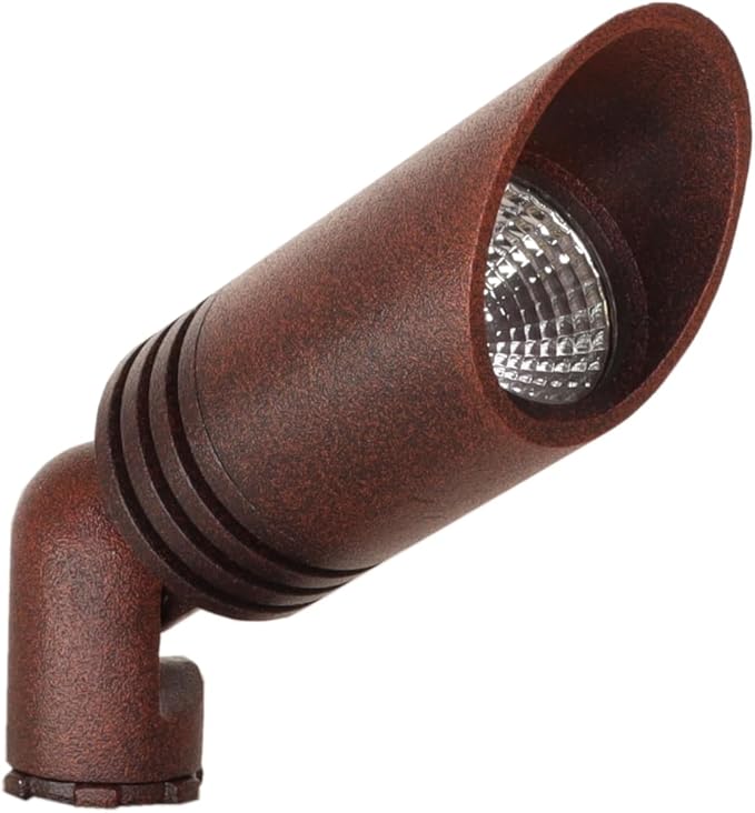 Best Pro Lighting Low Voltage Landscape Mini Spot Light 12V Integrated 3W LED 2700K Warm White Outdoor Spotlight Directional Up Lighting with Stake for Bushes Trees Shrubs Die-cast Aluminum