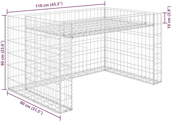 vidaXL Steel Wire Lawnmower Garage with Raised Bed - Rustproof Weather-Resistant Robust Construction for Durable Use Silver