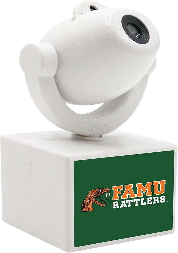 Sporticulture NCAA American Football Florida A&ampM Rattlers - Adjustable Led Mini Spotlight Projector with 6 Team Logo Designs - Portable &amp Rechargeable Spotlight - Battery-Operated - 4.375” x 3
