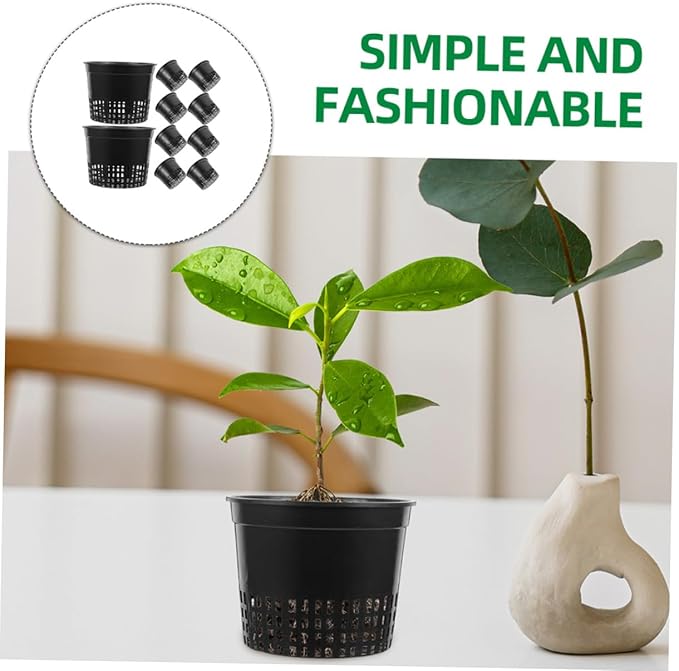GANAZONO Professional 12 Pack Hydroponic Net Pots Plastic Mesh Grow Baskets for Air Plants for Hydroponic Systems Easy Handling