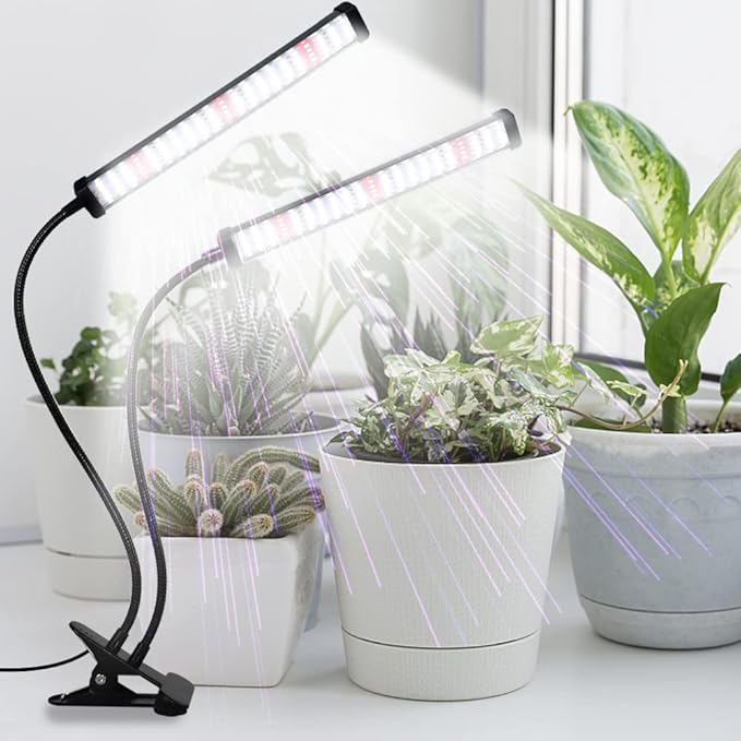 GooingTop Grow Light 100W 6000K Super Bright White Desktop Clip Plant Lamp for Seedlings Succulents Seeds Starting Indoor Plants GrowingBendable Gooseneck &amp Timer 4 8 12 H