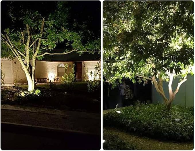 Outdoor LED Spotlight Waterproof Bright Outdoor Landscape Automatic Timer Mini Lawn Lamp 24W Graden Lights Lawn Decorative Lamp with Plug Flag Light Courtyard Facial Lighting Cool White