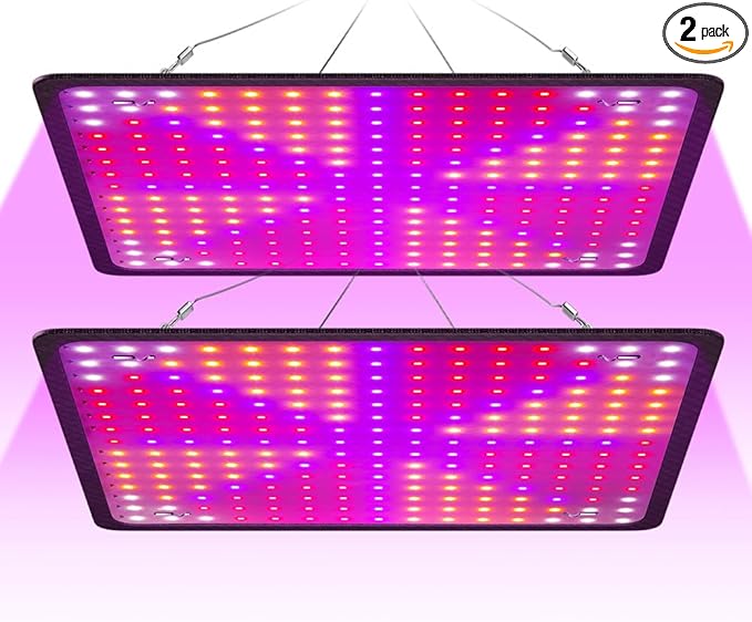 2Pack 500W Indoor Plant Lamp 100-277V Greenhouse Hydroponics Red Blue Planting Grow Lamps 110V Vegetable Bonsai Fruit Seeding Lights Potted Succulent Moss Cactus Cultivation Lighting with Hook US Plug