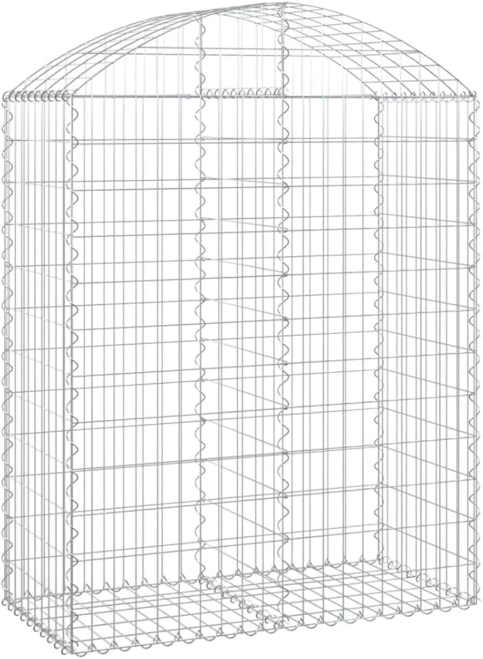 Gabion Basket Silver Galvanized Iron Large 39.4x39.4x55.1 Inch Rectangular Planter for Outdoor Plants Durable Raised Garden Bed